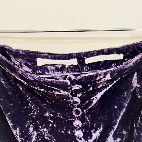 Urban outfitters velvet. Purple micro mini skirt with buttons. Small - Picture 2 of 7